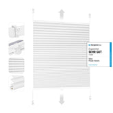 Sekey pleated blinds without drilling, white